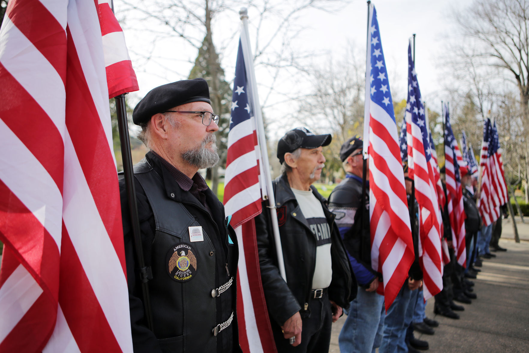 Color guard at Pathway Home workers' celebration of life